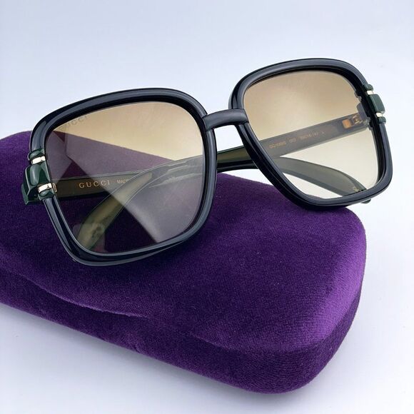 SALE! NEW Gucci GG1066S 003 Black Green Gradient Butterfly Women Sunglasses main image 2